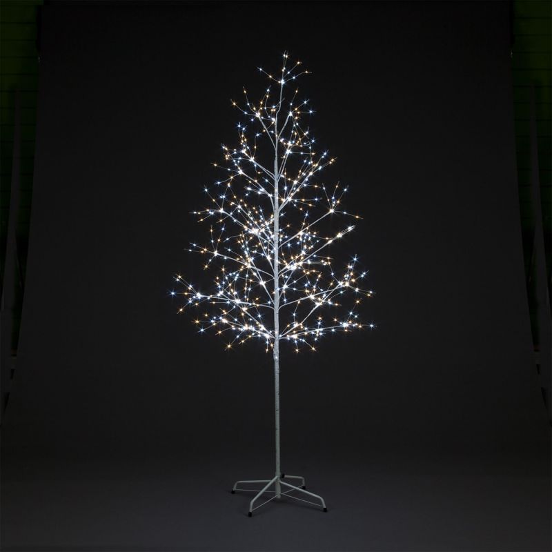 6ft (1.8m) Tree with 750 Warm White and Silver LEDs