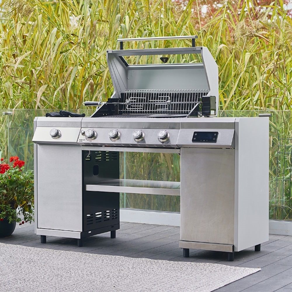 Grillstream Island 4 Burner Hybrid BBQ Stainless Steel