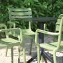 4 Seater Sky 80x80 Table In Black With Paris Chairs in Green