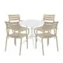 4 Seater Sky 80 x 80 Table White With Paris Chairs in Taupe