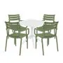 4 Seater Sky 80 x 80 Table in White With Paris Chairs in Green