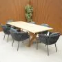 Hartman Regis Teak Dining Table with 6 Aranweave Grey Chairs
