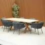 Hartman Regis Teak Dining Table with 6 Aranweave Grey Chairs