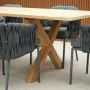 Hartman Regis Teak Dining Table with 6 Aranweave Grey Chairs