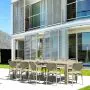 10 Marcel Chairs and Vegas XL Table Set in Taupe