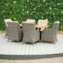 6 Seater Tebal 180cm Rectangular Table Top with X Legs with Boston Chairs