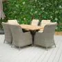6 Seater Tebal 180cm Rectangular Table Top with X Legs with Boston Chairs