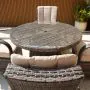 Cairo 4 Seat Rattan Round Set with Quick Dry Seat and Back Cushions