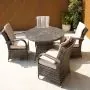 Cairo 4 Seat Rattan Round Set with Quick Dry Seat and Back Cushions