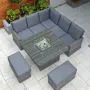 Victory Corner Sofa Set with Benches and Firepit