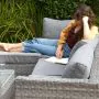 Grey rattan lounger set