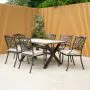 Killiney 6 Seat Rectangular Garden Set with Cast Aluminium Hampshire Chairs