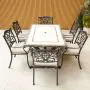 Killiney 6 Seat Rectangular Garden Set with Cast Aluminium Hampshire Chairs