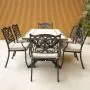 Killiney 6 Seat Rectangular Garden Set with Cast Aluminium Hampshire Chairs