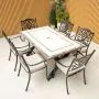 Killiney 6 Seat Rectangular Garden Set with Cast Aluminium Hampshire Chairs