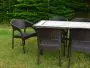 Side View of the Killiney 6 Seat with Brown Panama Chairs