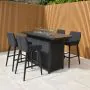 Galaxy 4 Seater Outdoor Fabric Bar Set with Firepit