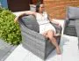 Halifax Corner Rattan Dining Fire Pit Set
