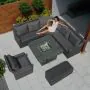 Halifax Corner Rattan Dining Fire Pit Set