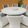 Roma Light Grey 8 Seater Round Rattan Dining Set with Lazy Susan