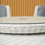 Roma Light Grey 8 Seater Round Rattan Dining Set with Lazy Susan