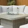 Tempered Glasss Fire Pit Garden Table