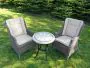 2 Boston Rattan Garden Chairs with Dalkey Stone Top Bistro Table