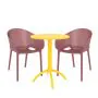 2 Seater Octopus Table in Yellow with Sky Chairs in Marsala Whiteout