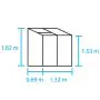 Halls Wall Garden Greenhouse - 24 - 2ft x 4ft - Toughened - Black