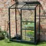 Halls Wall Garden Greenhouse - 24 - 2ft x 4ft - Toughened - Green