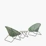 Tobs Rattan Folding Lounge Bistro Set - Green