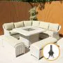Connemara Corner Set with Fire Pit Table Square
