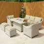 Connemara Rattan Lounge Set With Rectangular Fire Pit Table