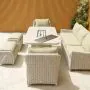 Connemara Rattan Lounge Set With Rectangular Fire Pit Table