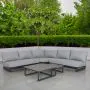 Celestial Corner Sofa Set with Side Table in Grey