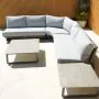Celestial Corner Sofa Set with Side Table in Grey