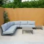 Celestial Corner Sofa Set with Side Table in Grey