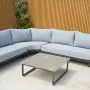 Celestial Corner Sofa Set with Side Table in Grey