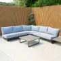 Celestial Corner Sofa Set with Side Table in Grey