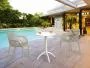 2 Taupe Air XL Chairs and White Octopus Table Set in the Garden by the Pool 