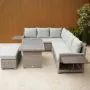 Outdoor Living Corner Set with Stone Ceramic Glass