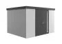 Garden Shed - Neo - Metallic Silver X Dark Grey - 3D - 348cm x 292cm x 222cm - Double Door
