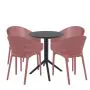 4 Seater Sky Round Folding Table in Black with Sky Pro Chairs in Marsala Whiteout