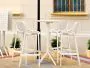 4 Air Bar Chairs and Sky Bar Table Set in White