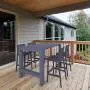 4 Ares Bar Stools and Vegas Bar Table Set in Grey