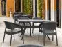 4 Panama Chairs and Ibiza 140cm Table Set in Grey