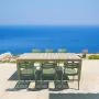 Atlantic Medium 6 Seater Set Table In Taupe With Paris Chairs in Olive Green