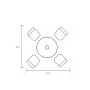 Heritage Tuscan Natural Stone-top 4 Seat Footprint