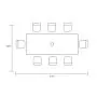 Vienna 8 Seat Reclining Rectangular Dining Set Footprint