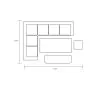 Singapore Rectangular Corner Platform Set with Side Table Footprint